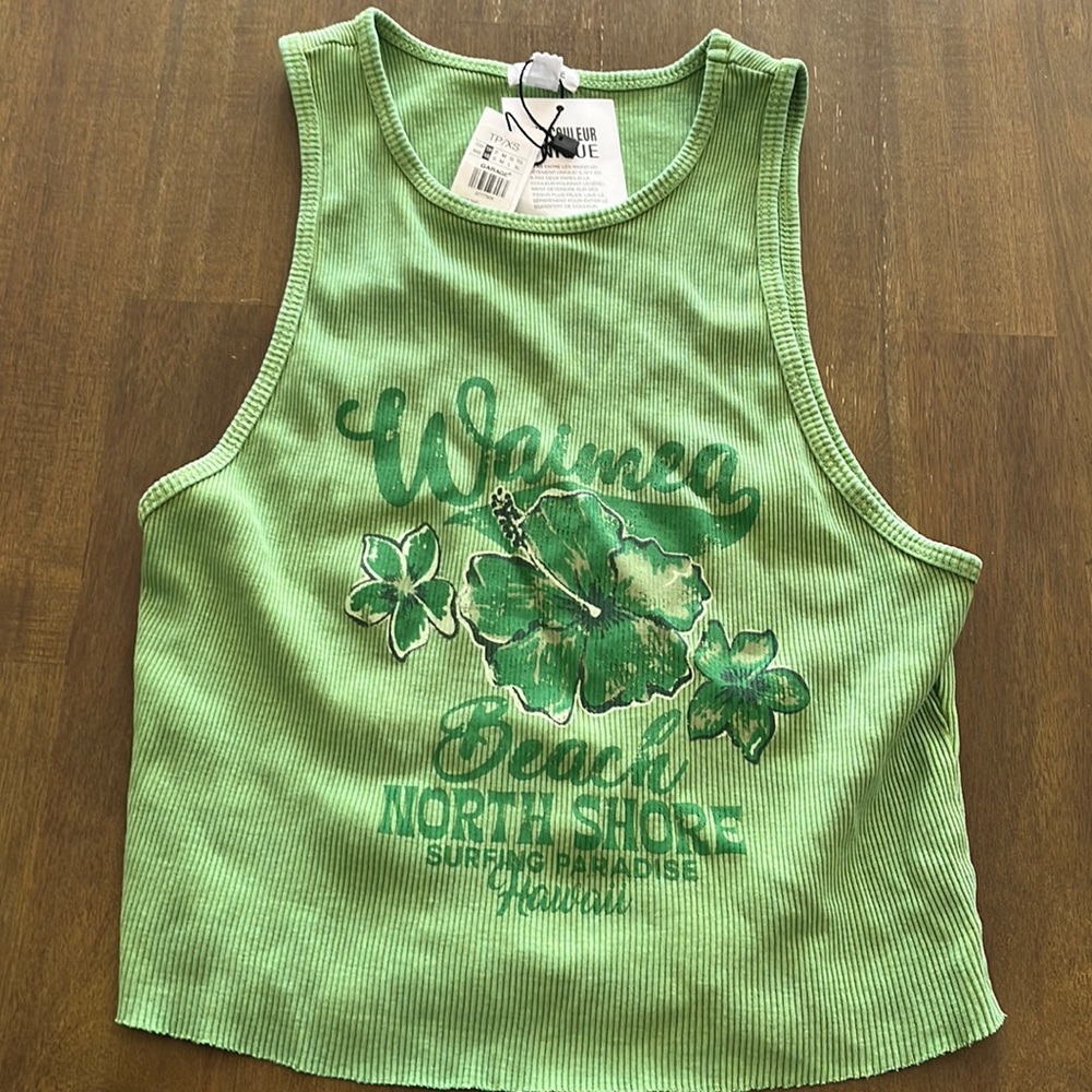 Garage xs cropped tank M st. Patrick’s day